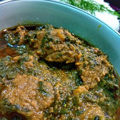 A picture of Palak Gosht.