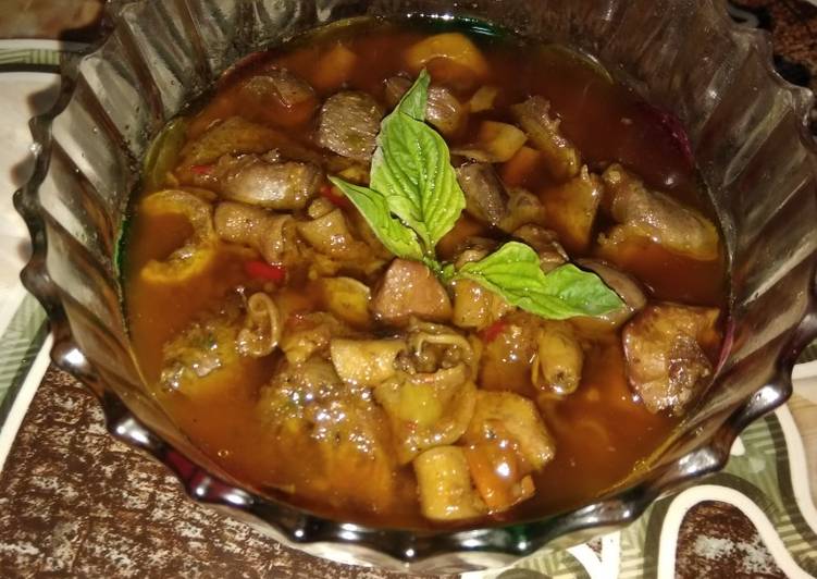Cara mudah memasak Jeroan Ayam Kampung Bumbu Asem Anti Gagal