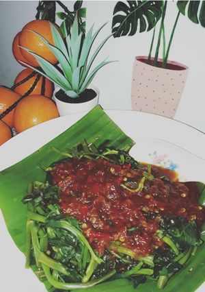 Foto resep Rujak kangkung sambel asem