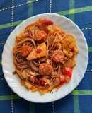 1607. Pirított spagetti kínai csípős lecsóval !