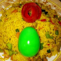 A picture of Yellow fried rice.