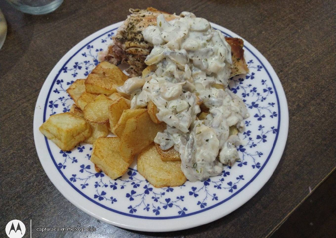 Pollo al horno con papas y salsa de champiñones 😋👩🍳✨