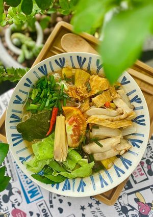 Hình của món Bún Thái chay.