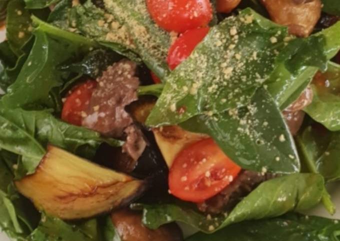 Теплый салат с телятиной и овощами