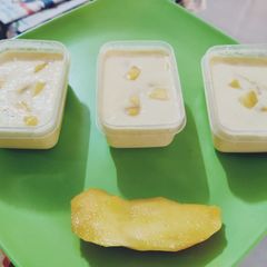 A picture of Cool and tasty Mango Ice cream.