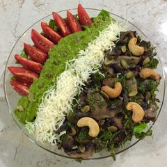 A picture of Kale, Mushroom and Kale Pesto Salad.