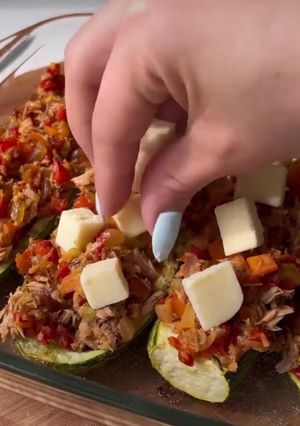 Una foto de Zuchinis rellenos