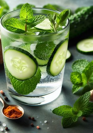 A picture of Refreshing Mint & Cucumber Detox Water:.
