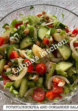 A picture of POTATO,CHICKPEA AND CORIANDER SALAD:.