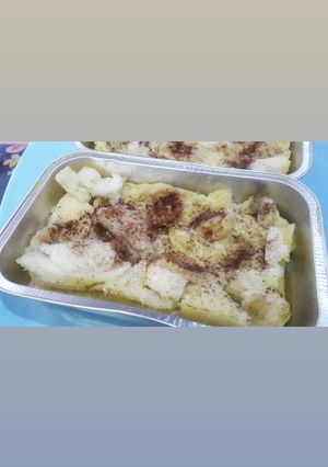 Foto resep Banana bread pudding with cinnamon