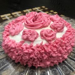 A picture of Eggless Vanilla cake Bake In Pressure Cooker.