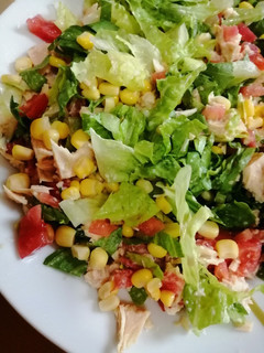 A picture of Tuna Salad with Vegetables and Corn.