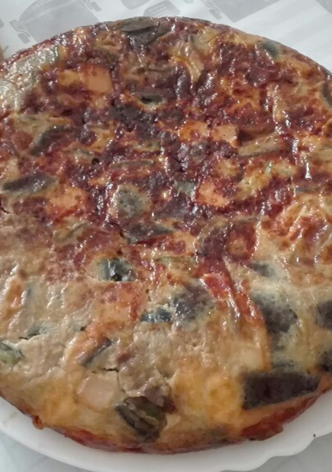Una foto de Tortilla de berenjenas y calabacín light