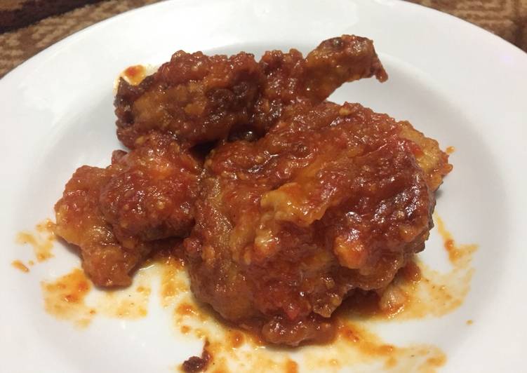 Korean spicy chicken forgot wijen 😂