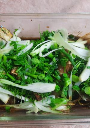 Hình của món Cá bạc má hấp xì dầu.