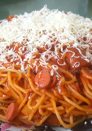 Foto resep Spaghetti Bolognaise (ala sate sosis) 👍