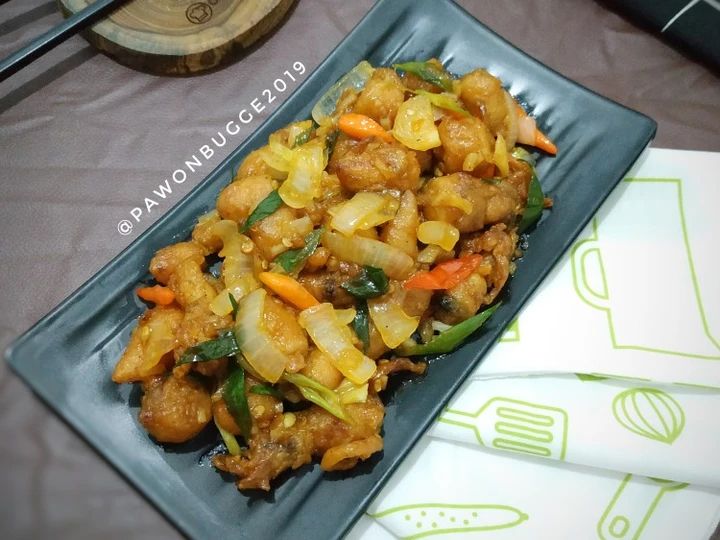 Cara Mudah Membuat Resep  Cumi Asin Goreng Tepung Saus Asam Manis Pedas yang Enak Banget, Lezat Sekali