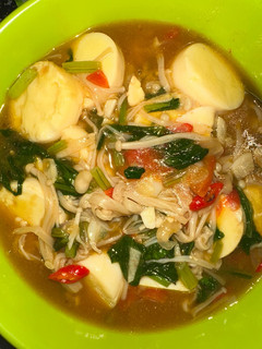 Foto resep Sup jamur enoki with sawi tofu