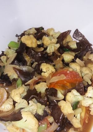 Foto resep Jamur kuping cah kembang kol