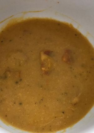 Hình của món Soup khoai tây, cà rốt và ghẹ 🥔 🥕.
