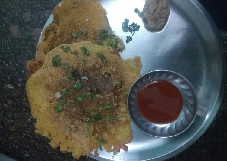 Simple Way to Prepare Ultimate Besan chilla with sauce and Amla chutney