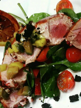 Easy Way Prepare Recipe Red pepper Tuna steak that is Really Delicious, Appealing}