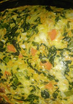 Una foto de Tortilla de acelga y zanahoria al horno