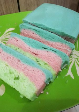 Foto resep Rainbow cake kukus