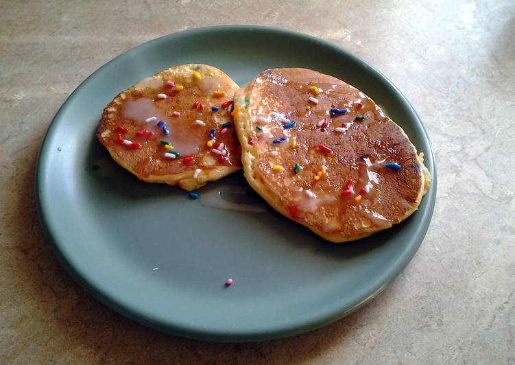 Birthday cake pancakes