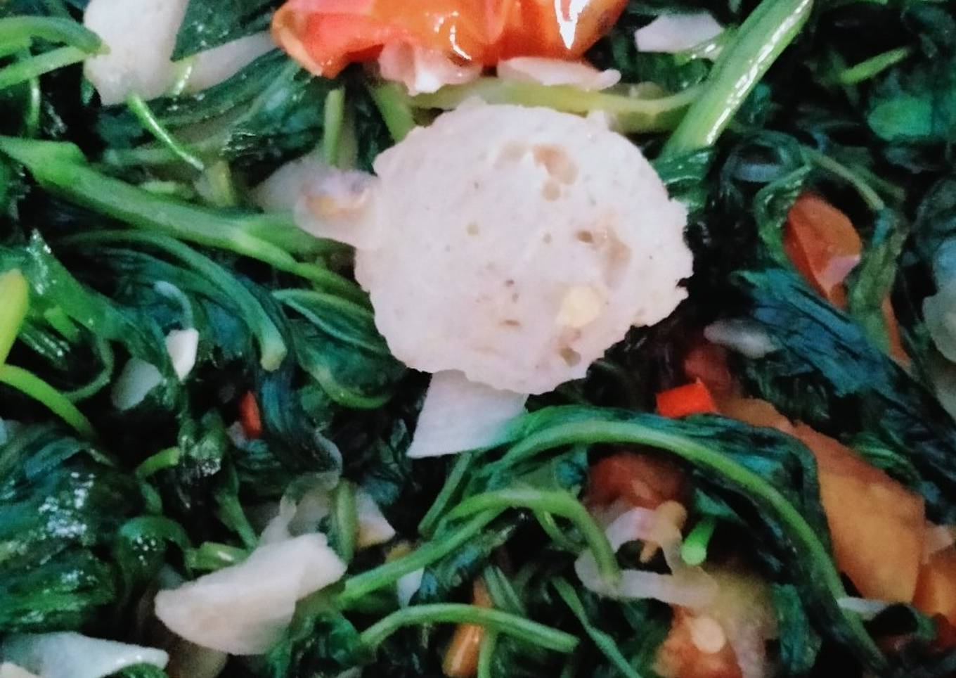 Cah kangkung mix baso ikan