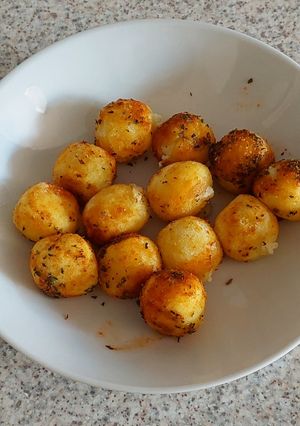 Una foto de Gnocchi (ñoquis) de quesos en AirFryer jugositos