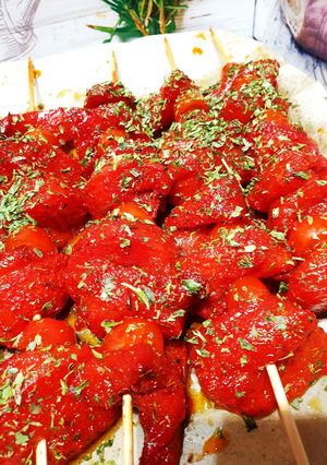 Une photo de Brochettes de poulet marinés au paprika tandoori masala