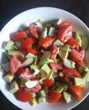 Tomato, Cucumber, Avocado and Sweetcorn salad