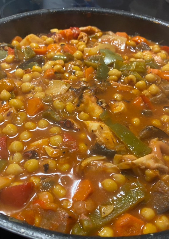 Una foto de Garbanzos con pulpo