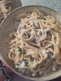 Una foto de Pasta con salsa de setas