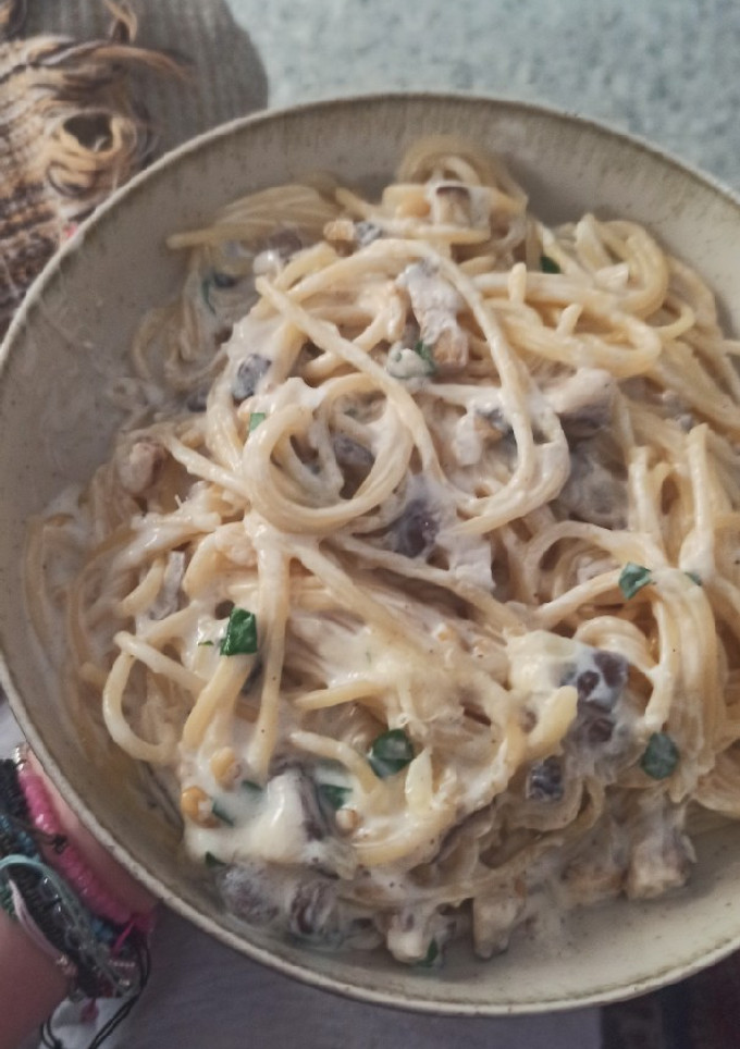 Una foto de Pasta con salsa de setas