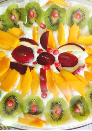 A picture of Biscuit-Fruit Custard Pudding.