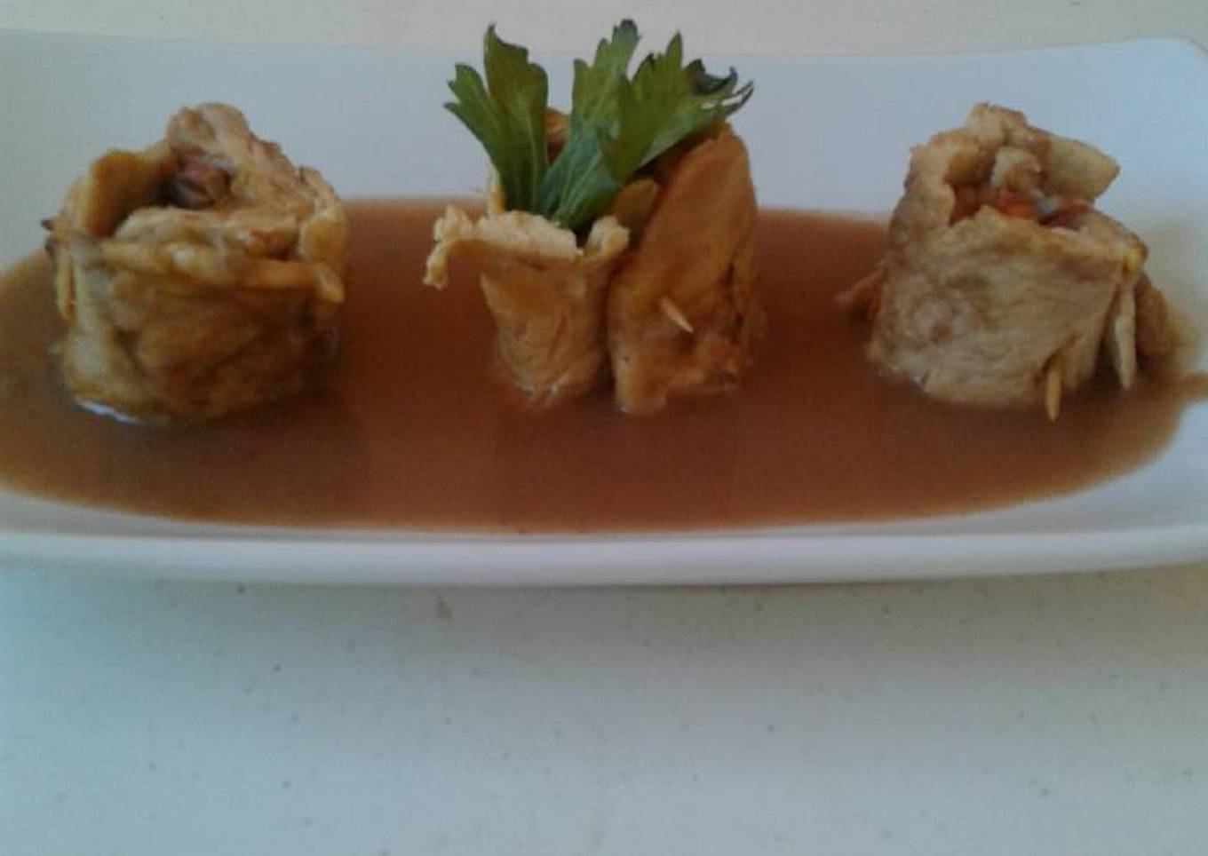 Pechugas de pollo en salsa española