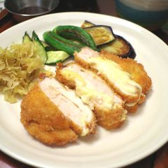 A picture of Cheese chicken katsu.