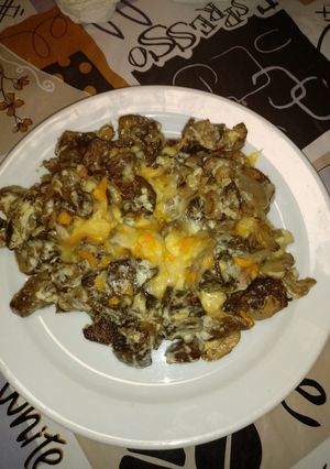 Una foto de Berenjenas con champiñones y queso en la cecofry 4D