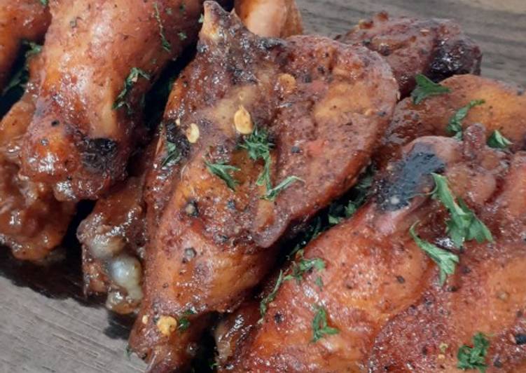 Cara Gampang Menyiapkan Spicy Garlic Chicken Wings (Sayap Ayam bumbu Bawang Pedas) Anti Gagal
