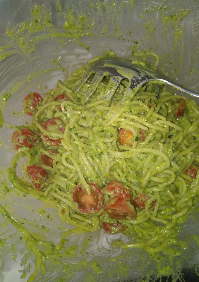 Una foto de Green spaghetti