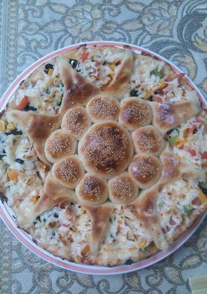 صورة لوصفة طريقة عمل البيتزا بالخضروات