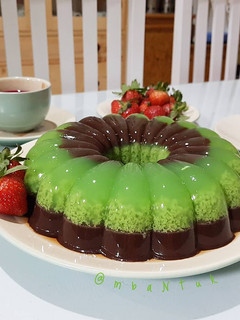 Foto resep Puding Lumut Pandan Lapis Cokelat