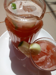 A picture of Watermelon /cucumber cooler.