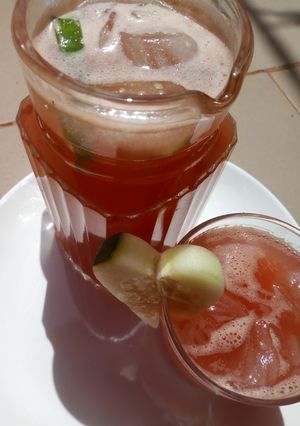 A picture of Watermelon /cucumber cooler.