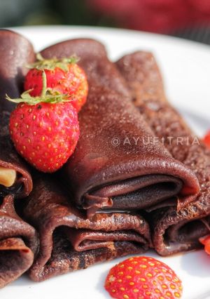 Foto resep Dadar gulung cokelat isi pisang
