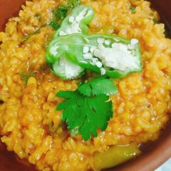 A picture of Dhaba style bhuni moong Dal.