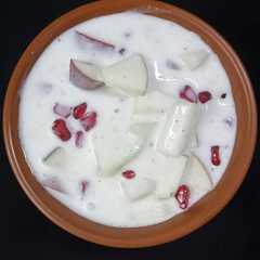 O poză a rețetei एप्पल अनार का रायता (Apple Anar ka Raita recipe in Hindi).