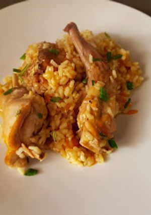 Una foto de Conejo con arroz